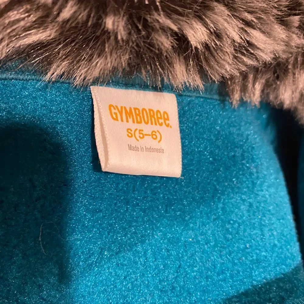 Gymboree snowflake fun fur collar zip up sweater jacket